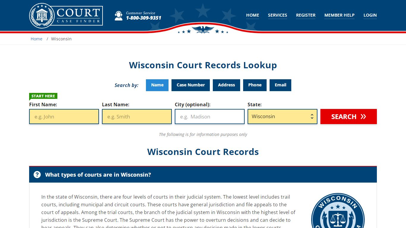 Wisconsin Court Records Lookup - WI Court Case Search